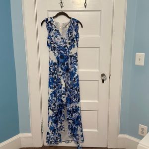 Eliza J blue flora dress in 4P